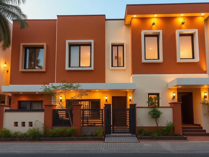 Row house exterior near Medanta Hospital, Hariharpur, Lucknow